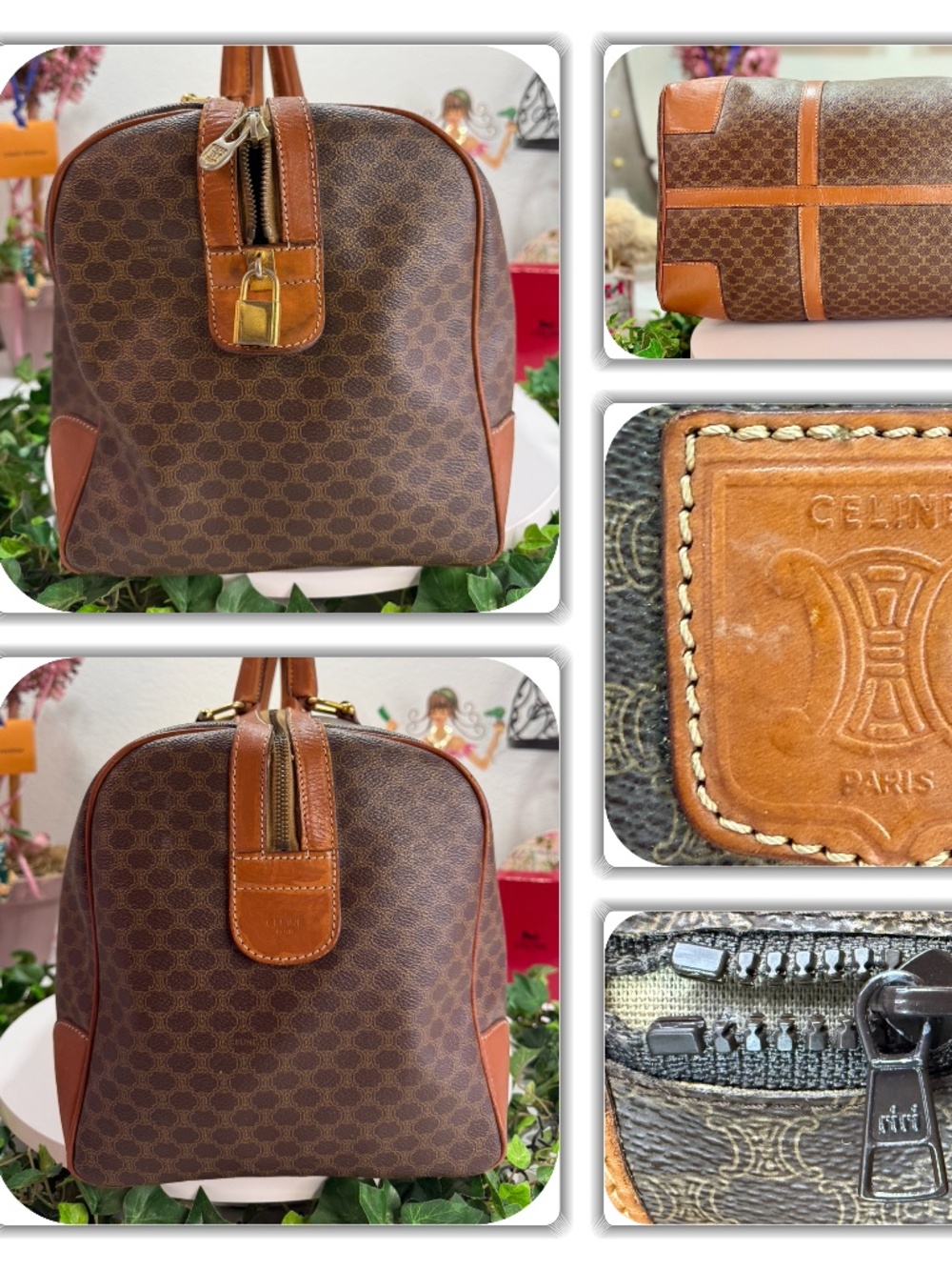 EXQUISITE CELINE MACADAM MONOGRAM EXTRA LARGE DUFFLE CARRY ON BAG! - Picture 14 of 17
